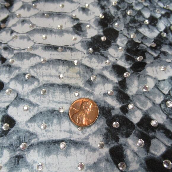 Michael Kors Dress Womens S Blue Gray Snake Skin Rhinestones Sleeveless Sheath - Picture 4 of 11